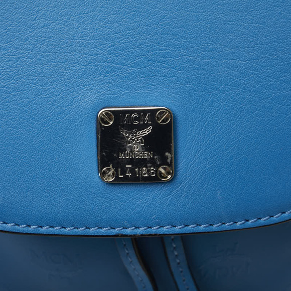 MCM Visetos Backpack Light Blue PVC Leather Women's - Picture 8 of 10